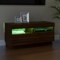 vidaXL Mueble de TV con luces LED color roble marrón 80x35x40 cm vidaXL Mueble de TV con luces LED color roble marrón 80x35x40 cm