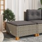 vidaXL Taburete de jardín y cojín ratán sintético gris 63,5x56x32 cm vidaXL Taburete de jardín y cojín ratán sintético gris 63,5x56x32 cm