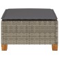 vidaXL Taburete de jardín y cojín ratán sintético gris 63,5x56x32 cm vidaXL Taburete de jardín y cojín ratán sintético gris 63,5x56x32 cm
