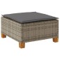 vidaXL Taburete de jardín y cojín ratán sintético gris 63,5x56x32 cm vidaXL Taburete de jardín y cojín ratán sintético gris 63,5x56x32 cm