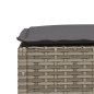 vidaXL Taburete de jardín y cojín ratán sintético gris 63,5x56x32 cm vidaXL Taburete de jardín y cojín ratán sintético gris 63,5x56x32 cm