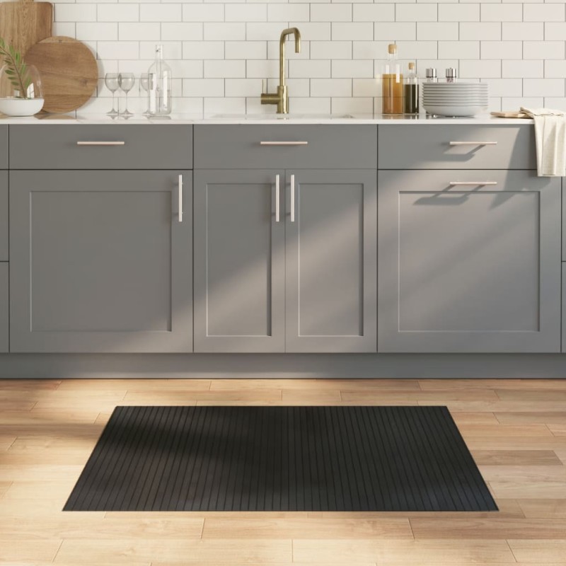 vidaXL Alfombra rectangular bambú negro 70x100 cm vidaXL Alfombra rectangular bambú negro 70x100 cm