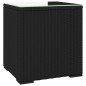 vidaXL Mesa auxiliar ratán PE y vidrio templado negro 40x37x40,5 cm vidaXL Mesa auxiliar ratán PE y vidrio templado negro 40x37x40,5 cm