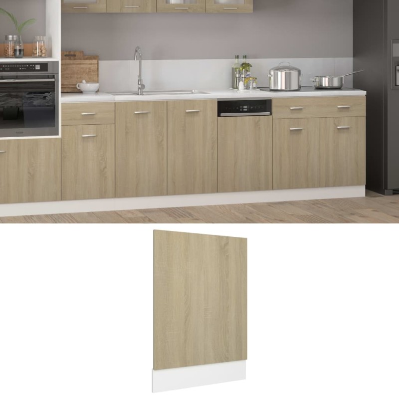 vidaXL Panel para lavavajillas contrachapada color roble 45x3x67 cm