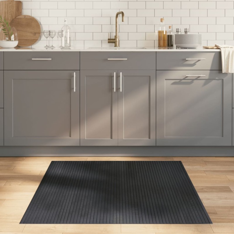 vidaXL Alfombra rectangular bambú gris 100x100 cm vidaXL Alfombra rectangular bambú gris 100x100 cm