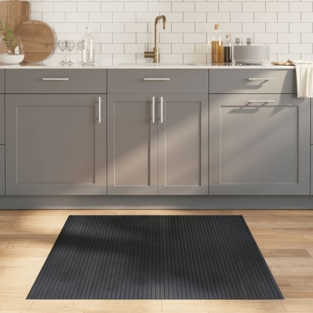vidaXL Alfombra rectangular bambú gris 100x100 cm
