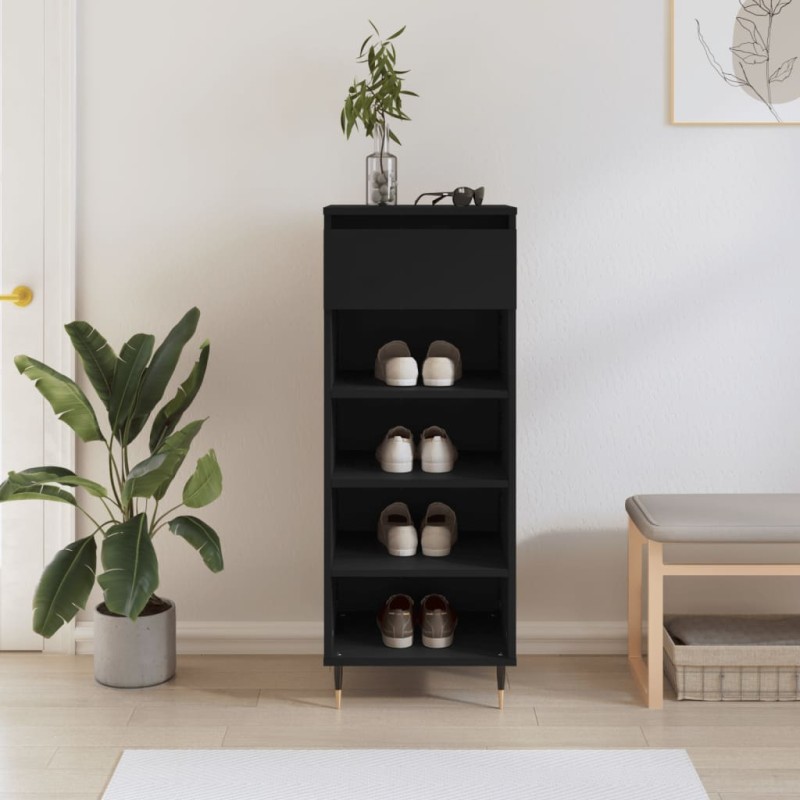 vidaXL Mueble zapatero madera contrachapada negro 40x36x105 cm vidaXL Mueble zapatero madera contrachapada negro 40x36x105 cm