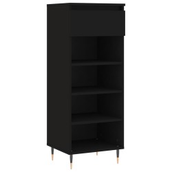 vidaXL Mueble zapatero madera contrachapada negro 40x36x105 cm