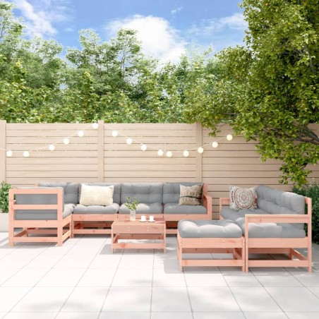 vidaXL Juego de muebles de jardín 10 pzas madera maciza abeto Douglas
