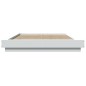 vidaXL Estructura de cama con LED madera ingeniería blanco 140x200 cm