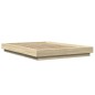 vidaXL Estructura cama con luces LED madera roble Sonoma 135x190 cm vidaXL Estructura cama con luces LED madera roble Sonoma 135x190 cm