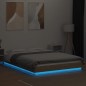 vidaXL Estructura cama con luces LED madera roble Sonoma 135x190 cm vidaXL Estructura cama con luces LED madera roble Sonoma 135x190 cm