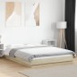 vidaXL Estructura cama con luces LED madera roble Sonoma 135x190 cm vidaXL Estructura cama con luces LED madera roble Sonoma 135x190 cm