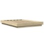 vidaXL Estructura cama con luces LED madera roble Sonoma 135x190 cm vidaXL Estructura cama con luces LED madera roble Sonoma 135x190 cm