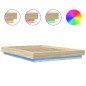 vidaXL Estructura cama con luces LED madera roble Sonoma 135x190 cm vidaXL Estructura cama con luces LED madera roble Sonoma 135x190 cm