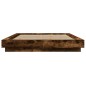 vidaXL Estructura cama con luces LED madera roble ahumado 140x200 cm vidaXL Estructura cama con luces LED madera roble ahumado 140x200 cm