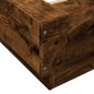 vidaXL Estructura cama con luces LED madera roble ahumado 135x190 cm vidaXL Estructura cama con luces LED madera roble ahumado 135x190 cm