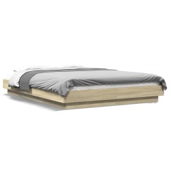 vidaXL Estructura de cama madera de ingeniería roble Sonoma 120x190 cm