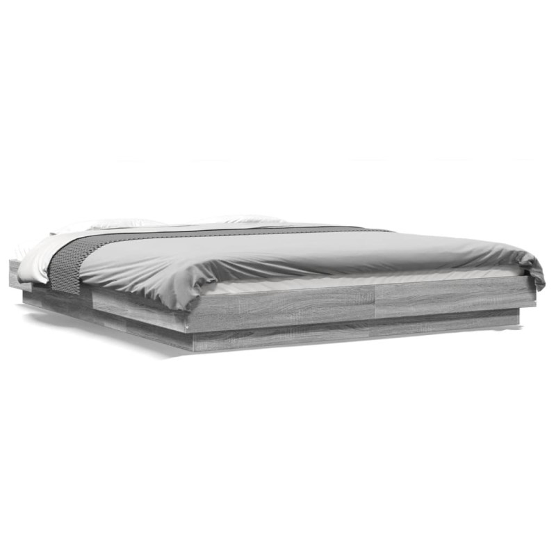 vidaXL Estructura de cama madera de ingeniería gris Sonoma 160x200 cm vidaXL Estructura de cama madera de ingeniería gris Sonoma 160x200 cm