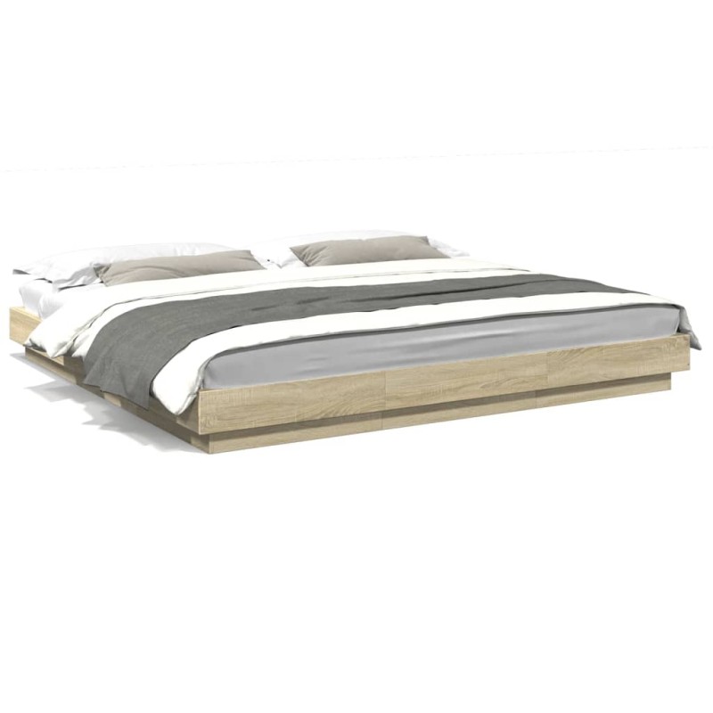 vidaXL Estructura de cama madera de ingeniería roble Sonoma 200x200 cm vidaXL Estructura de cama madera de ingeniería roble Sonoma 200x200 cm