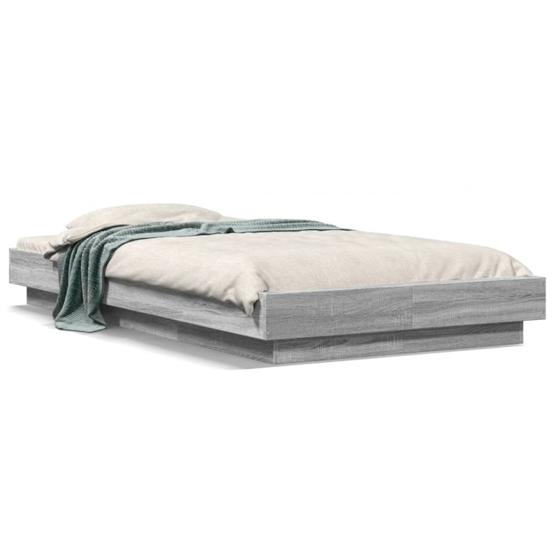 vidaXL Estructura de cama madera de ingeniería gris Sonoma 75x190 cm vidaXL Estructura de cama madera de ingeniería gris Sonoma 75x190 cm