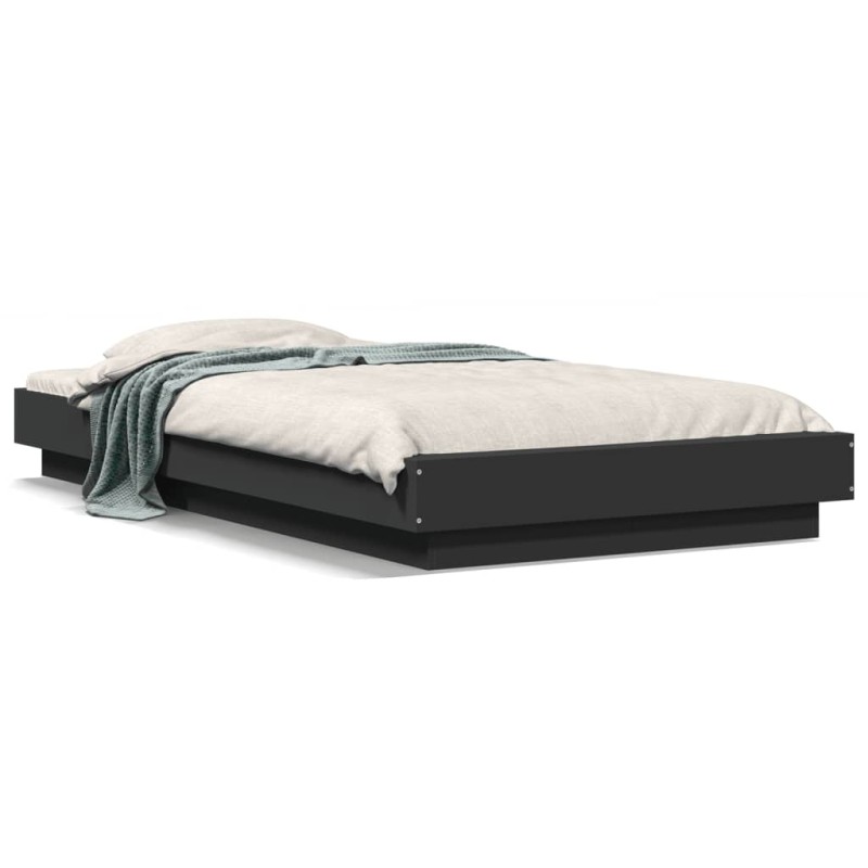 vidaXL Estructura de cama madera de ingeniería negra 100x200 cm vidaXL Estructura de cama madera de ingeniería negra 100x200 cm