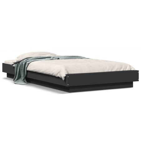 vidaXL Estructura de cama madera de ingeniería negra 100x200 cm