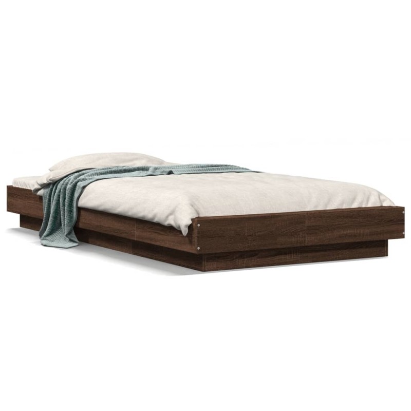 vidaXL Estructura de cama madera de ingeniería marrón roble 90x190 cm