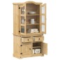 vidaXL Armario con vitrina Corona madera maciza pino 100x48,5x179 cm vidaXL Armario con vitrina Corona madera maciza pino 100x48,5x179 cm