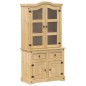 vidaXL Armario con vitrina Corona madera maciza pino 100x48,5x179 cm vidaXL Armario con vitrina Corona madera maciza pino 100x48,5x179 cm