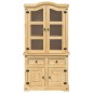 vidaXL Armario con vitrina Corona madera maciza pino 100x48,5x179 cm vidaXL Armario con vitrina Corona madera maciza pino 100x48,5x179 cm