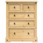 vidaXL Cómoda cajonera Corona madera maciza de pino 92x48x114 cm vidaXL Cómoda cajonera Corona madera maciza de pino 92x48x114 cm