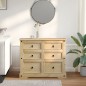 vidaXL Cómoda cajonera Corona madera maciza de pino 110x43x91 cm