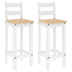 vidaXL Taburetes altos 2 uds madera maciza de pino blanco