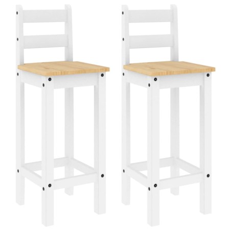 vidaXL Taburetes altos 2 uds madera maciza de pino blanco