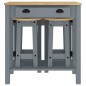 vidaXL Set de bar 3 piezas madera maciza de pino gris vidaXL Set de bar 3 piezas madera maciza de pino gris