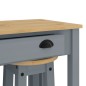 vidaXL Set de bar 3 piezas madera maciza de pino gris vidaXL Set de bar 3 piezas madera maciza de pino gris
