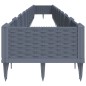 vidaXL Jardinera con clavijas PP gris 362,5x42,5x28,5 cm