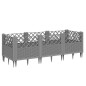 vidaXL Jardinera con clavijas PP gris claro 123,5x43,5x43,5 cm vidaXL Jardinera con clavijas PP gris claro 123,5x43,5x43,5 cm