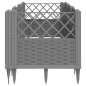 vidaXL Jardinera con clavijas PP gris claro 123,5x43,5x43,5 cm vidaXL Jardinera con clavijas PP gris claro 123,5x43,5x43,5 cm