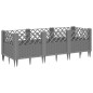 vidaXL Jardinera con clavijas PP gris claro 123,5x43,5x43,5 cm vidaXL Jardinera con clavijas PP gris claro 123,5x43,5x43,5 cm