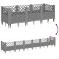 vidaXL Jardinera con clavijas PP gris claro 123,5x43,5x43,5 cm vidaXL Jardinera con clavijas PP gris claro 123,5x43,5x43,5 cm