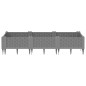 vidaXL Jardinera con clavijas PP gris claro 125x40x28,5 cm vidaXL Jardinera con clavijas PP gris claro 125x40x28,5 cm