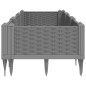 vidaXL Jardinera con clavijas PP gris claro 125x40x28,5 cm vidaXL Jardinera con clavijas PP gris claro 125x40x28,5 cm