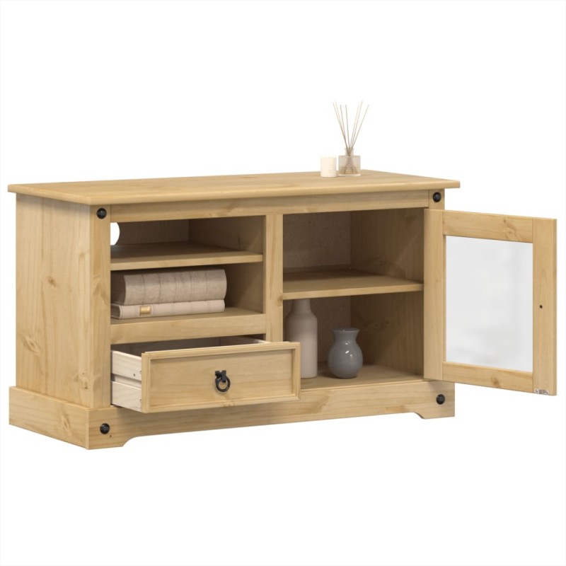 vidaXL Mueble de TV Corona madera maciza de pino 100x45x58 cm