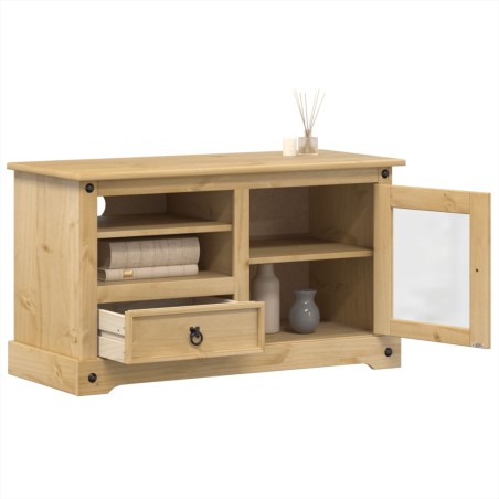 vidaXL Mueble de TV Corona madera maciza de pino 100x45x58 cm