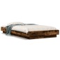 vidaXL Estructura cama con luces LED madera roble ahumado 100x200 cm vidaXL Estructura cama con luces LED madera roble ahumado 100x200 cm
