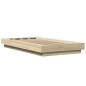 vidaXL Estructura cama con luces LED madera roble Sonoma 90x190 cm vidaXL Estructura cama con luces LED madera roble Sonoma 90x190 cm