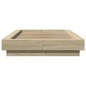 vidaXL Estructura cama con luces LED madera roble Sonoma 100x200 cm vidaXL Estructura cama con luces LED madera roble Sonoma 100x200 cm