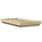 vidaXL Estructura cama con luces LED madera roble Sonoma 100x200 cm vidaXL Estructura cama con luces LED madera roble Sonoma 100x200 cm